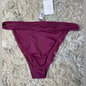 NWT Andie Swim The Caicos Bottom Women’s Size Large Plum New Strappy 90s Pool